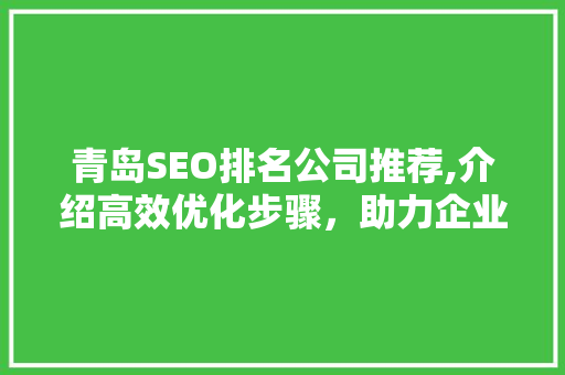 青岛SEO排名公司推荐,介绍高效优化步骤，助力企业网络营销腾飞