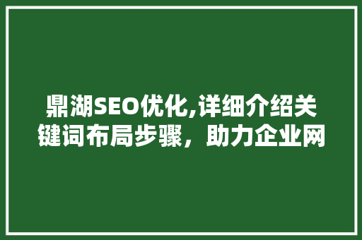鼎湖SEO优化,详细介绍关键词布局步骤，助力企业网站流量倍增  第1张