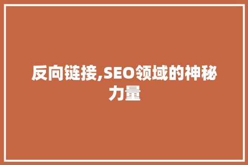 反向链接,SEO领域的神秘力量
