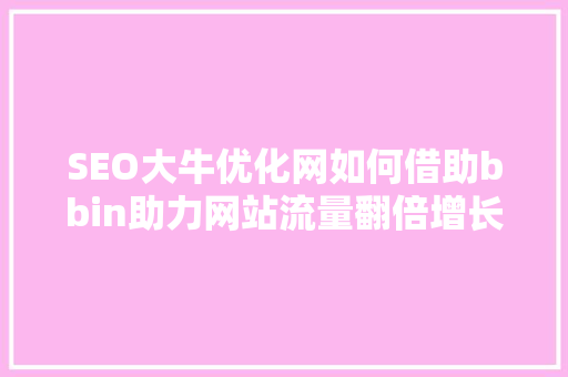 SEO大牛优化网如何借助bbin助力网站流量翻倍增长