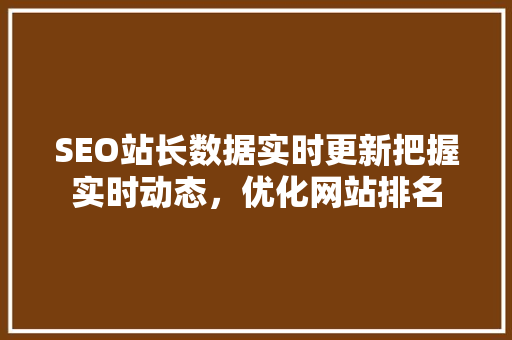 SEO站长数据实时更新把握实时动态，优化网站排名