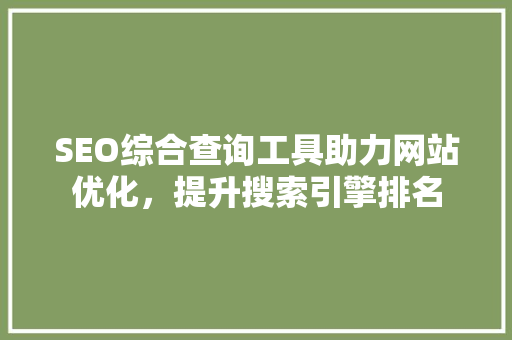 SEO综合查询工具助力网站优化，提升搜索引擎排名