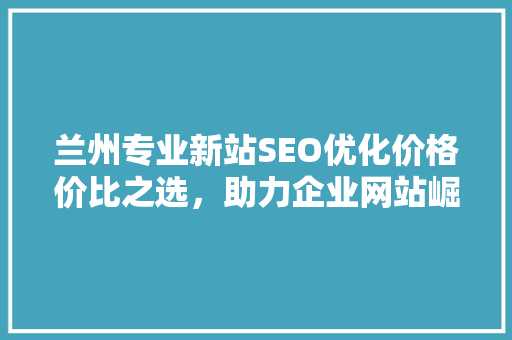 兰州专业新站SEO优化价格价比之选，助力企业网站崛起  第1张