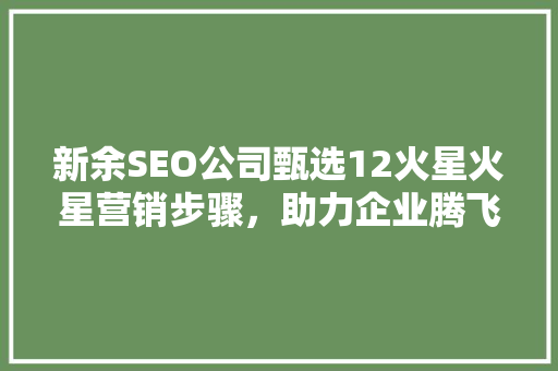 新余SEO公司甄选12火星火星营销步骤，助力企业腾飞