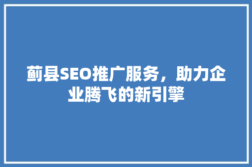 蓟县SEO推广服务，助力企业腾飞的新引擎