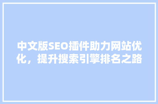 中文版SEO插件助力网站优化，提升搜索引擎排名之路