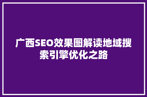 广西SEO效果图解读地域搜索引擎优化之路