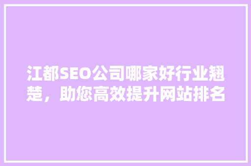 江都SEO公司哪家好行业翘楚，助您高效提升网站排名