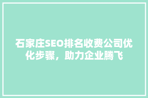 石家庄SEO排名收费公司优化步骤，助力企业腾飞