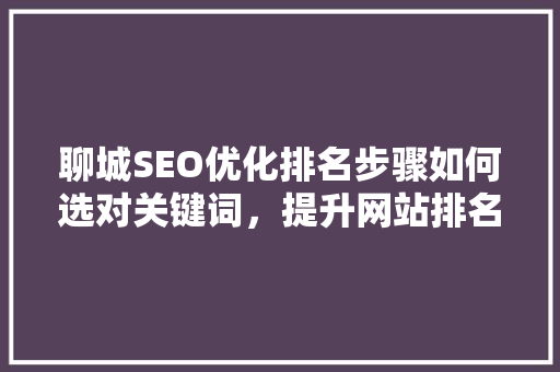 聊城SEO优化排名步骤如何选对关键词，提升网站排名