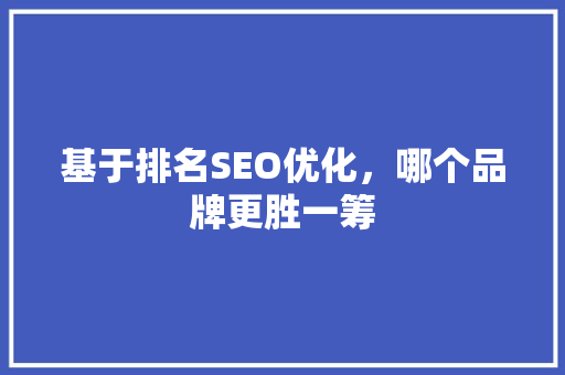 基于排名SEO优化，哪个品牌更胜一筹