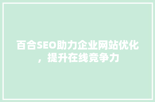 百合SEO助力企业网站优化，提升在线竞争力