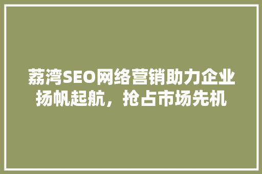 荔湾SEO网络营销助力企业扬帆起航，抢占市场先机