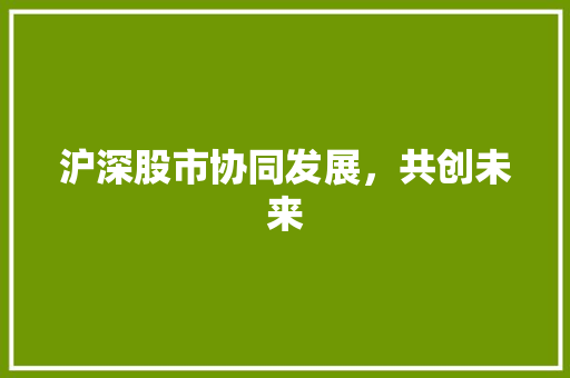 沪深股市协同发展，共创未来