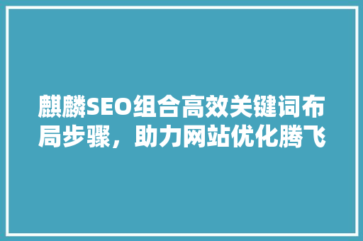 麒麟SEO组合高效关键词布局步骤，助力网站优化腾飞  第1张