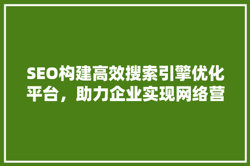 SEO构建高效搜索引擎优化平台，助力企业实现网络营销新突破  第1张
