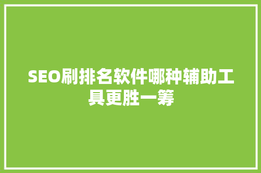 SEO刷排名软件哪种辅助工具更胜一筹