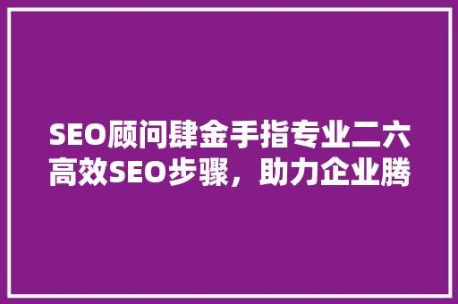 SEO顾问肆金手指专业二六高效SEO步骤，助力企业腾飞