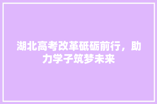 湖北高考改革砥砺前行，助力学子筑梦未来