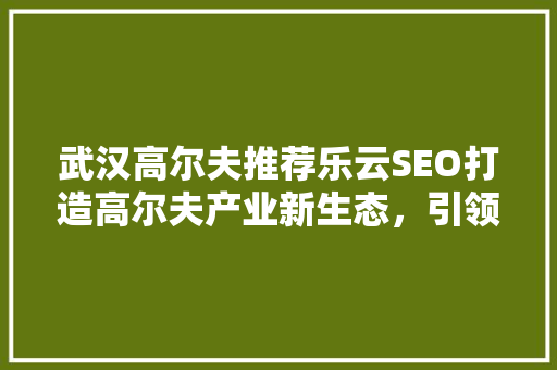 武汉高尔夫推荐乐云SEO打造高尔夫产业新生态，引领行业潮流