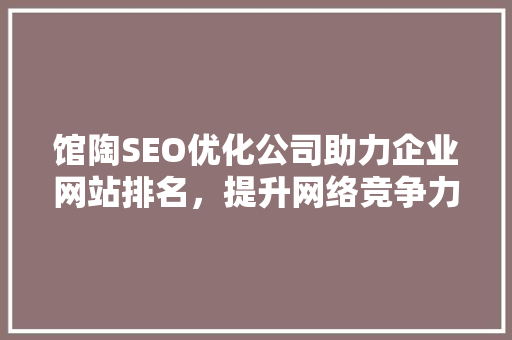 馆陶SEO优化公司助力企业网站排名，提升网络竞争力  第1张