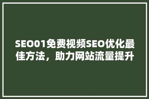 SEO01免费视频SEO优化最佳方法，助力网站流量提升