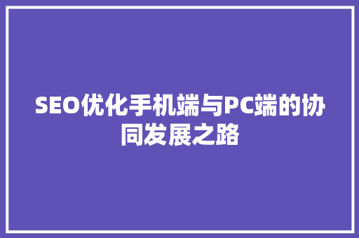 SEO优化手机端与PC端的协同发展之路