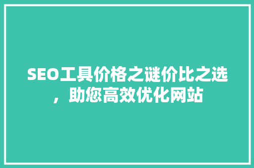 SEO工具价格之谜价比之选，助您高效优化网站