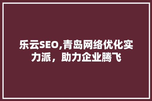 乐云SEO,青岛网络优化实力派，助力企业腾飞