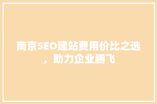 南京SEO建站费用价比之选，助力企业腾飞