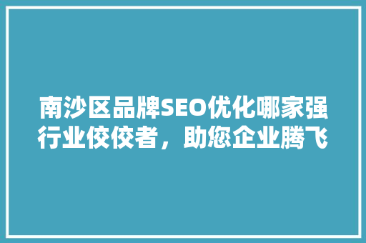 南沙区品牌SEO优化哪家强行业佼佼者，助您企业腾飞