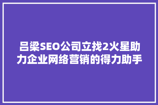吕梁SEO公司立找2火星助力企业网络营销的得力助手