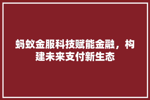 蚂蚁金服科技赋能金融，构建未来支付新生态
