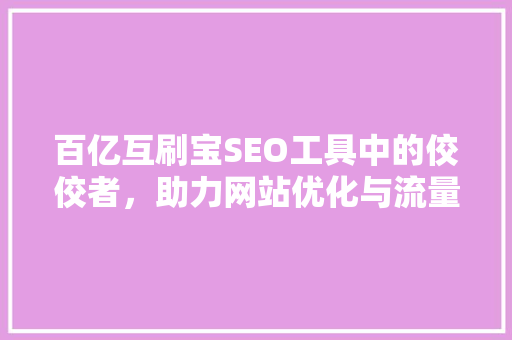 百亿互刷宝SEO工具中的佼佼者，助力网站优化与流量提升  第1张