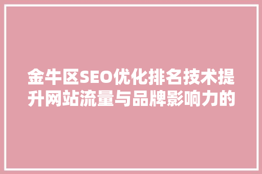 金牛区SEO优化排名技术提升网站流量与品牌影响力的方法
