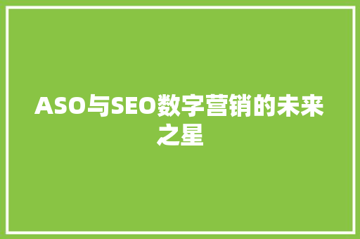 ASO与SEO数字营销的未来之星  第1张