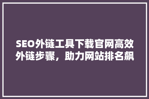 SEO外链工具下载官网高效外链步骤，助力网站排名飙升  第1张