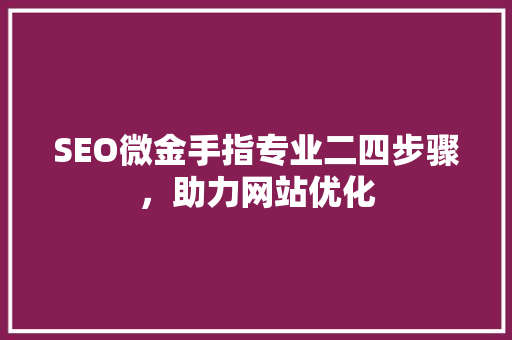 SEO微金手指专业二四步骤，助力网站优化