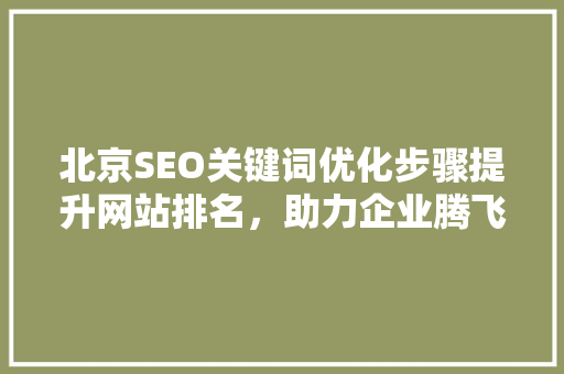 北京SEO关键词优化步骤提升网站排名，助力企业腾飞  第1张