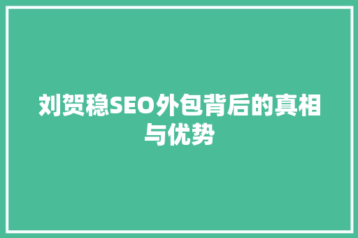 刘贺稳SEO外包背后的真相与优势