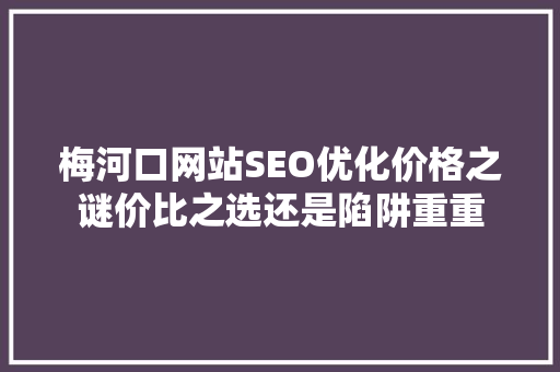 梅河口网站SEO优化价格之谜价比之选还是陷阱重重