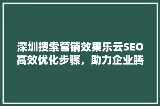 深圳搜索营销效果乐云SEO高效优化步骤，助力企业腾飞