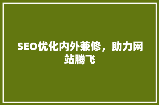 SEO优化内外兼修，助力网站腾飞