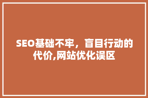 SEO基础不牢，盲目行动的代价,网站优化误区