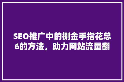SEO推广中的捌金手指花总6的方法，助力网站流量翻倍  第1张