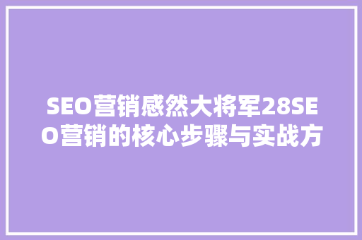 SEO营销感然大将军28SEO营销的核心步骤与实战方法