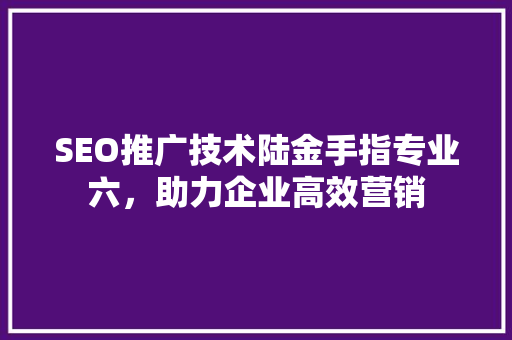 SEO推广技术陆金手指专业六，助力企业高效营销