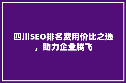 四川SEO排名费用价比之选，助力企业腾飞  第1张