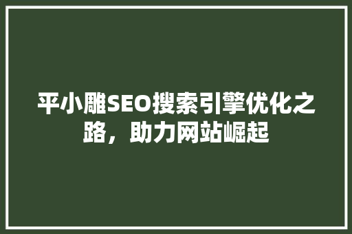 平小雕SEO搜索引擎优化之路，助力网站崛起  第1张