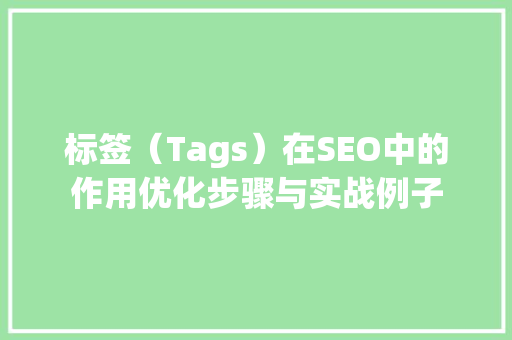 标签（Tags）在SEO中的作用优化步骤与实战例子